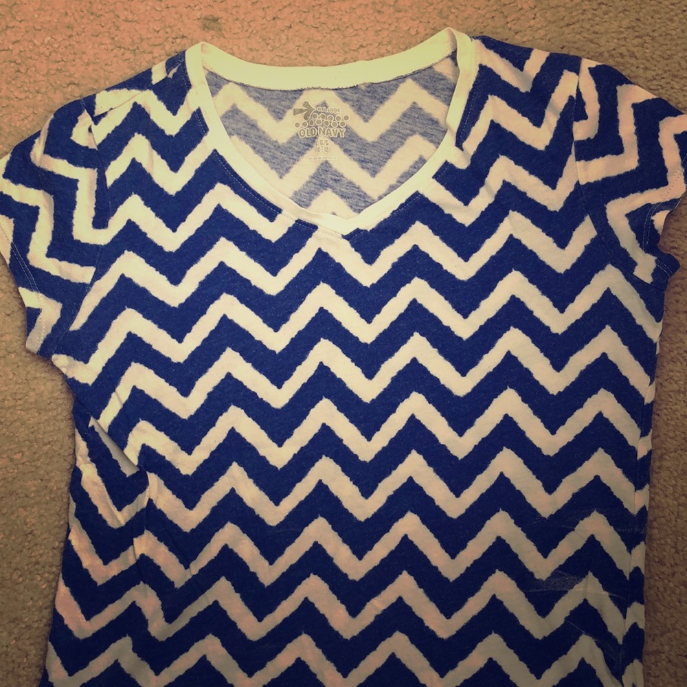blue and white striped shirt